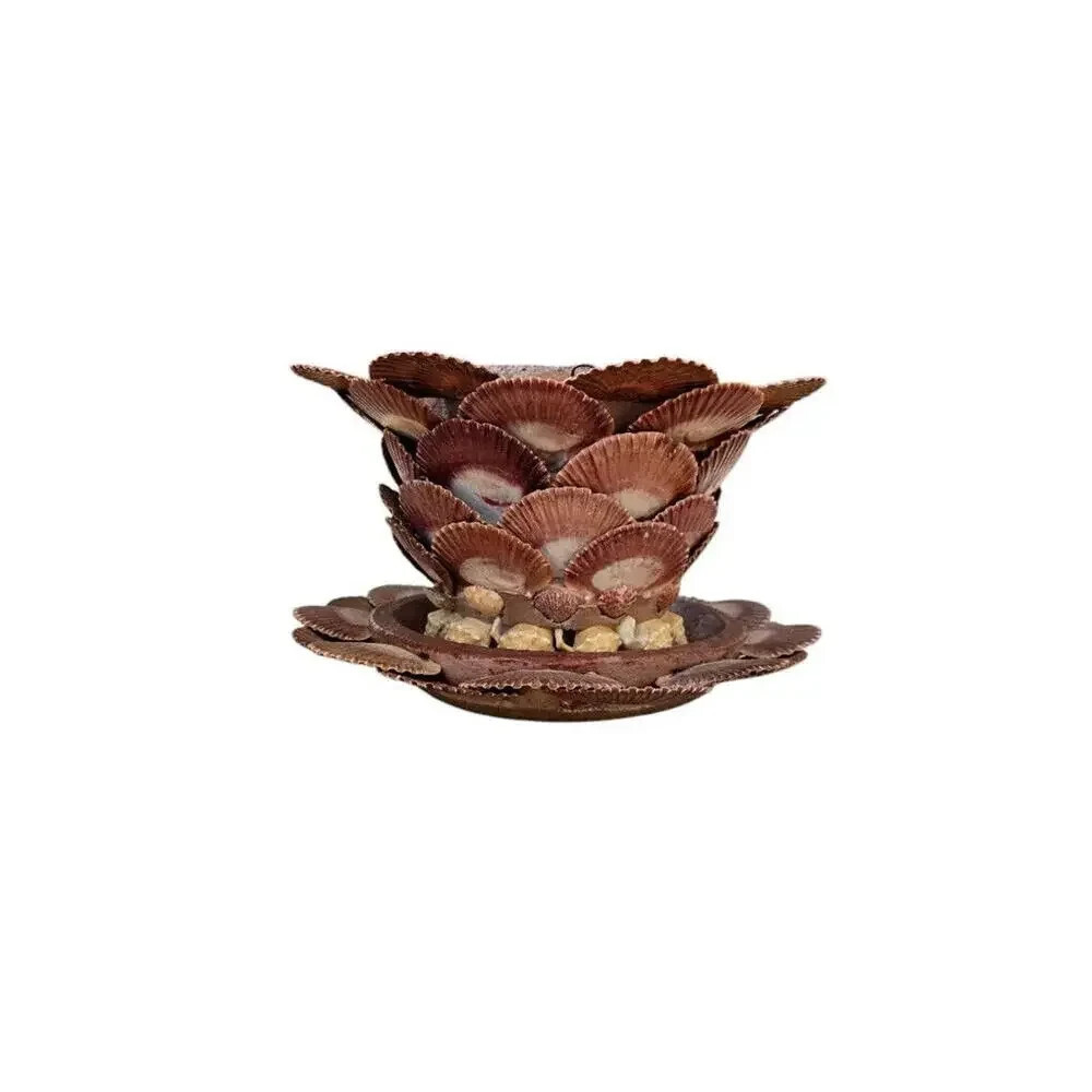 Erte Art Deco Shell Planter Cachepot Vintage Nautical Ceramic Decor Glossy 1990s